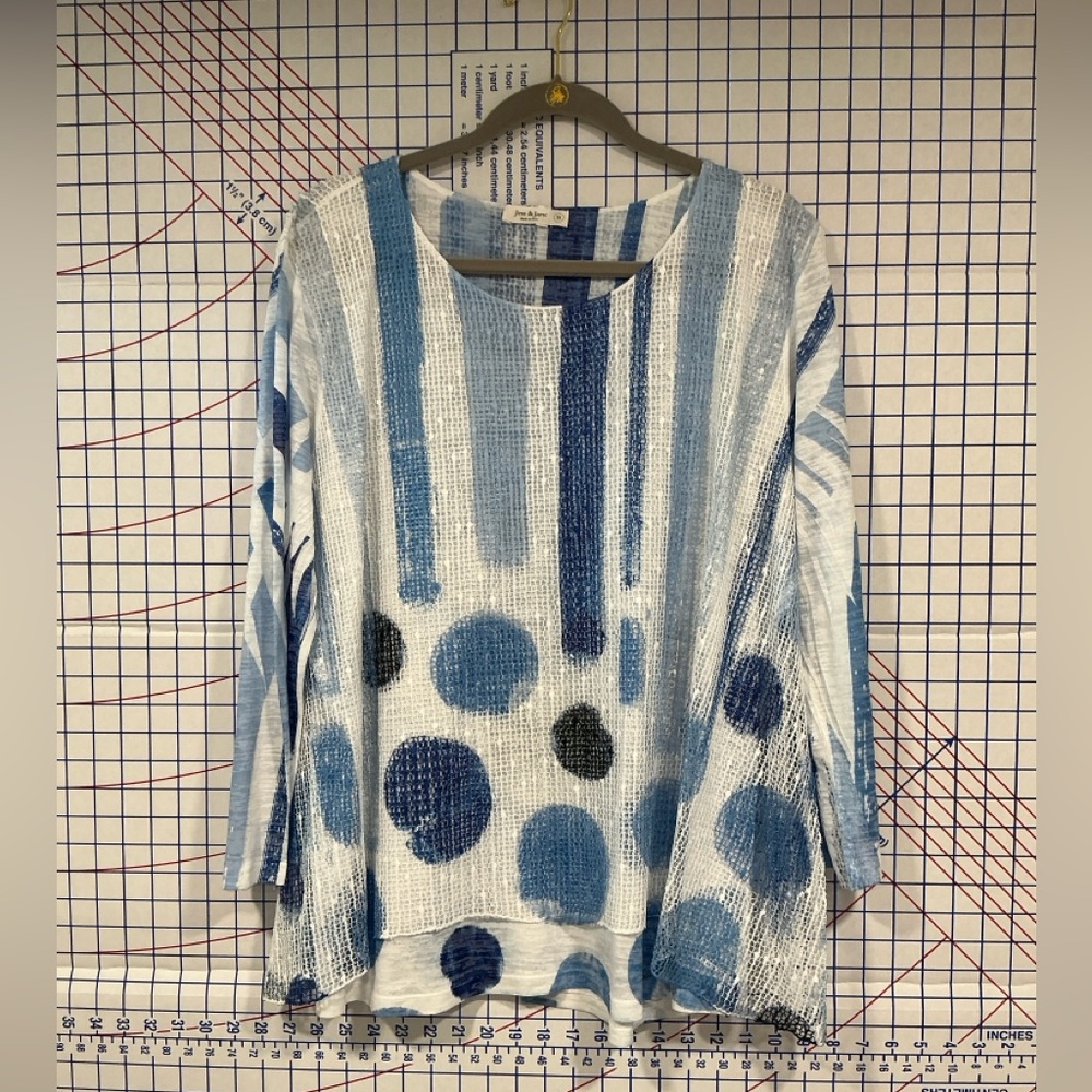Jess and Jane 3/4 sleeve top SZ 1X